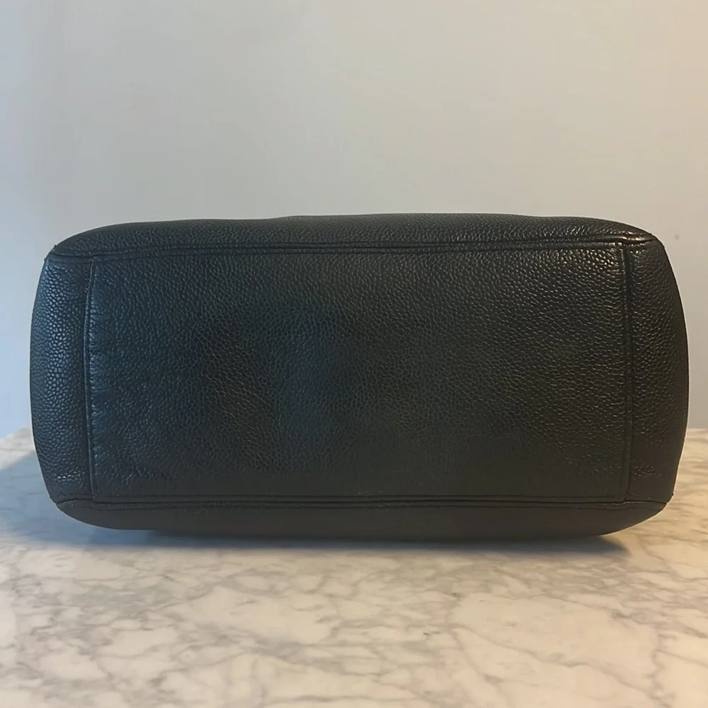 CHANEL Coco Mark Black Caviar Leather Tote Shoulder Bag